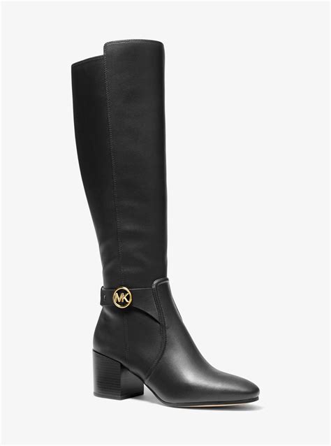 Michael Kors Carmen Leather Riding Boot In Black 